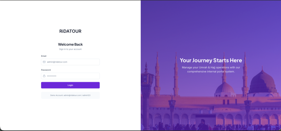 Tampilan Travel Operations Dashboard